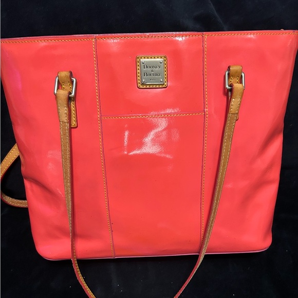 Dooney & Bourke Handbags - Dooney & Bourke Rehab Orange and Tan Tote Bag Approx. 16x 10x 6